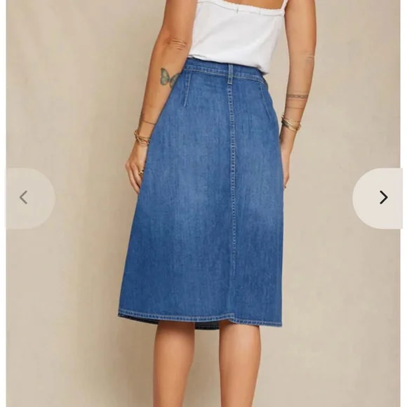 AMO Denim Marie Wrap Skirt - Wistfull Size Small Medium Wash - Picture 3 of 10